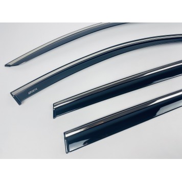 Дефлекторы окон Volkswagen Passat B7 2010-2015 Variant с нерж. хром полоской-3